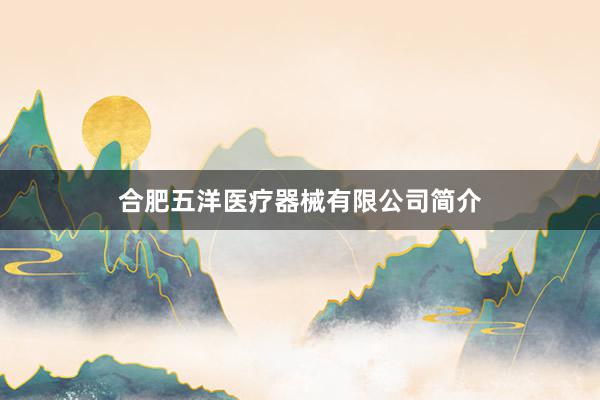 合肥五洋医疗器械有限公司简介